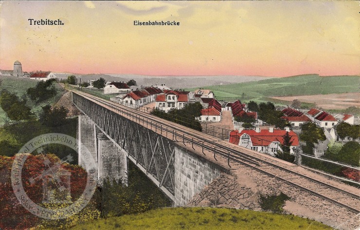 Pohlednice s větrným mlýnem Třebíč, rok 1924