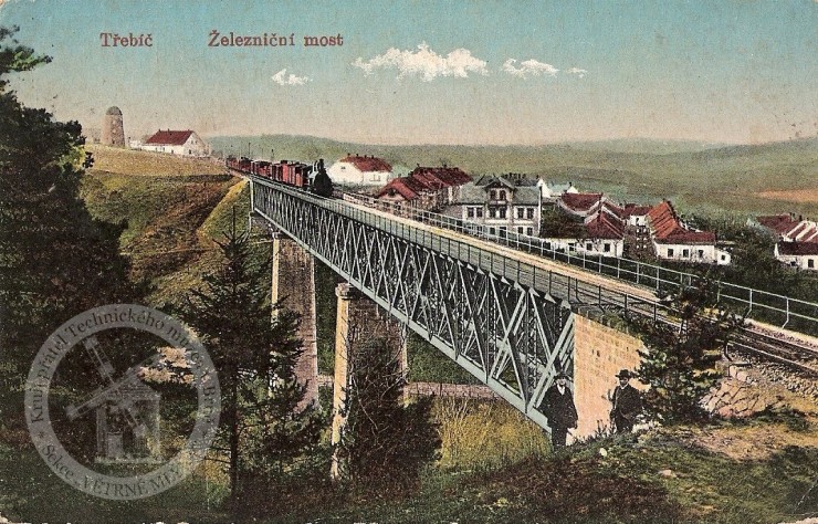 Pohlednice s mlýnem Třebíč, rok 1912