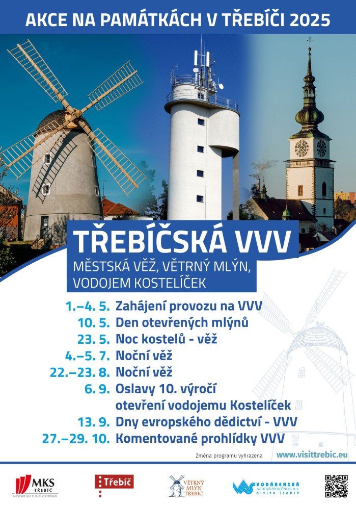 Program kulturních akcí na třebíčských VVV pro rok 2025